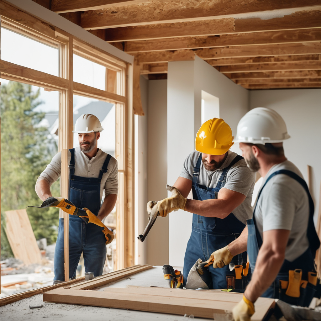 Professional exterior home painters working on residential project