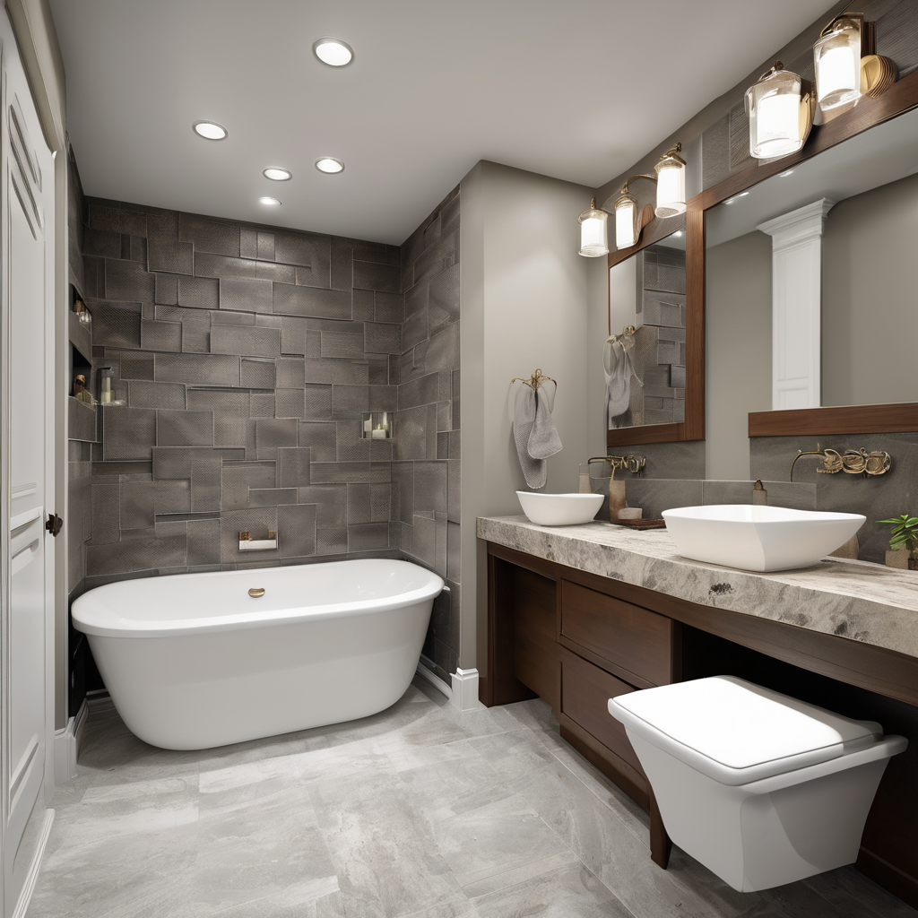 Modern bathroom remodeling with professional tile and fixtures